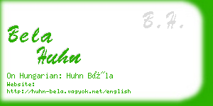 bela huhn business card